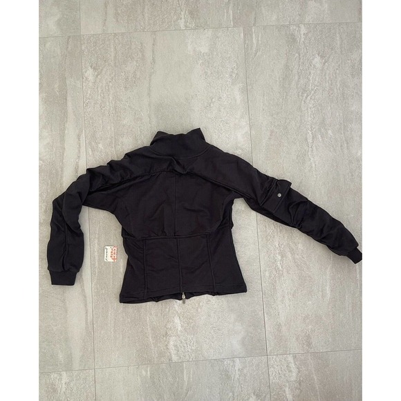 Free People Movement Women's Large Foundation Jacket Zip Up Black Cotton Pocket - Picture 17 of 17